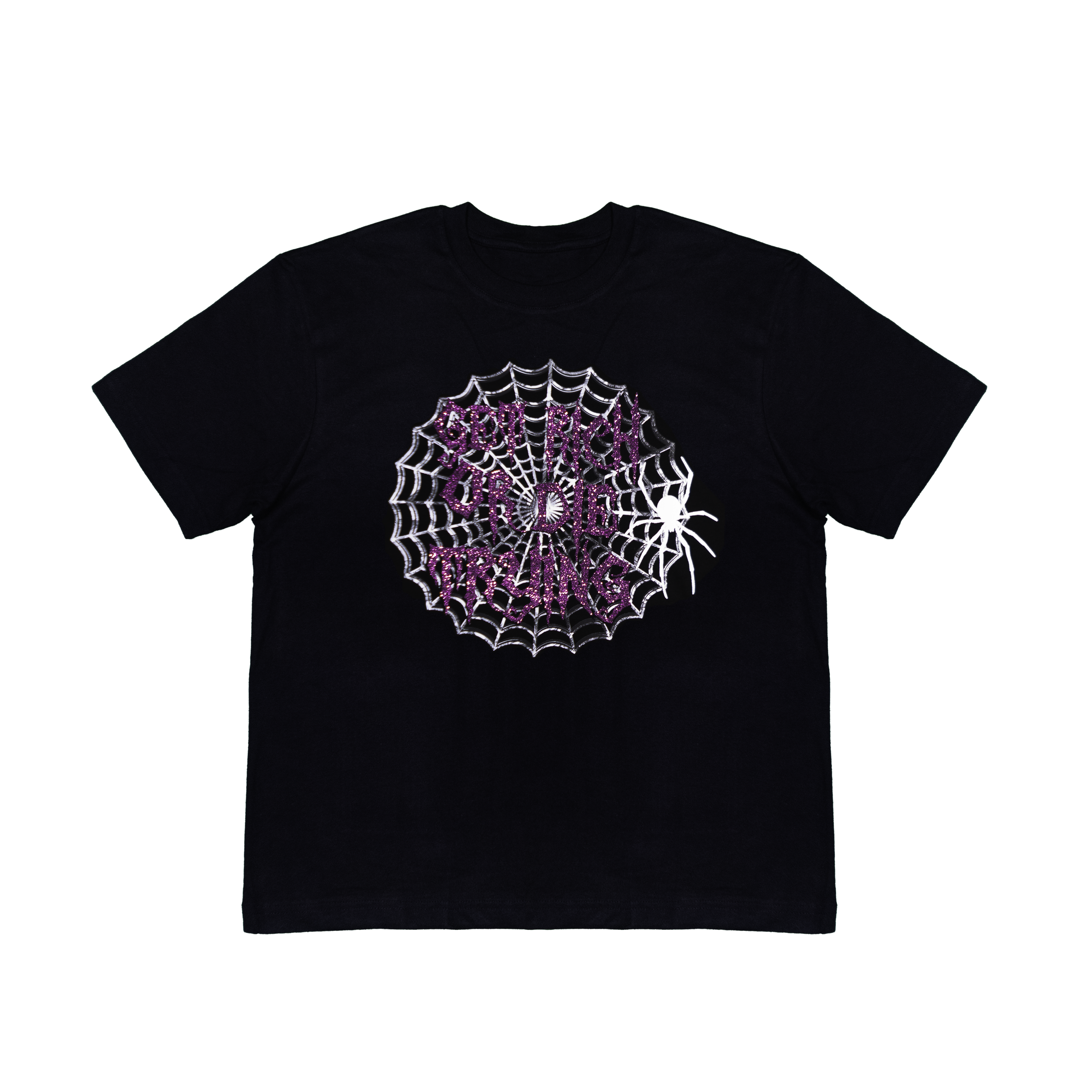 GET RICH BLACK HEAVY COTTON T-SHIRT